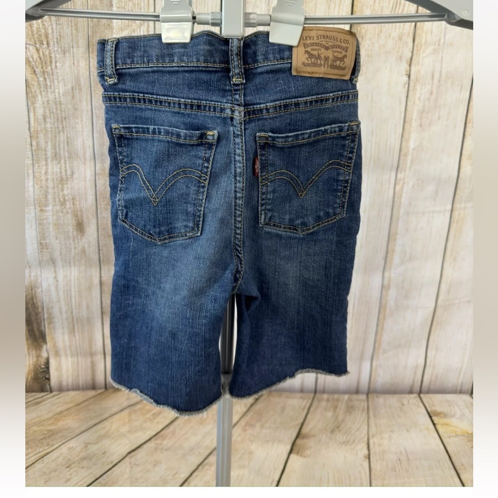 Levi’s Girls Highrise Bike Short Denim,  Cut Off Jean, 8 adj waist Bermuda